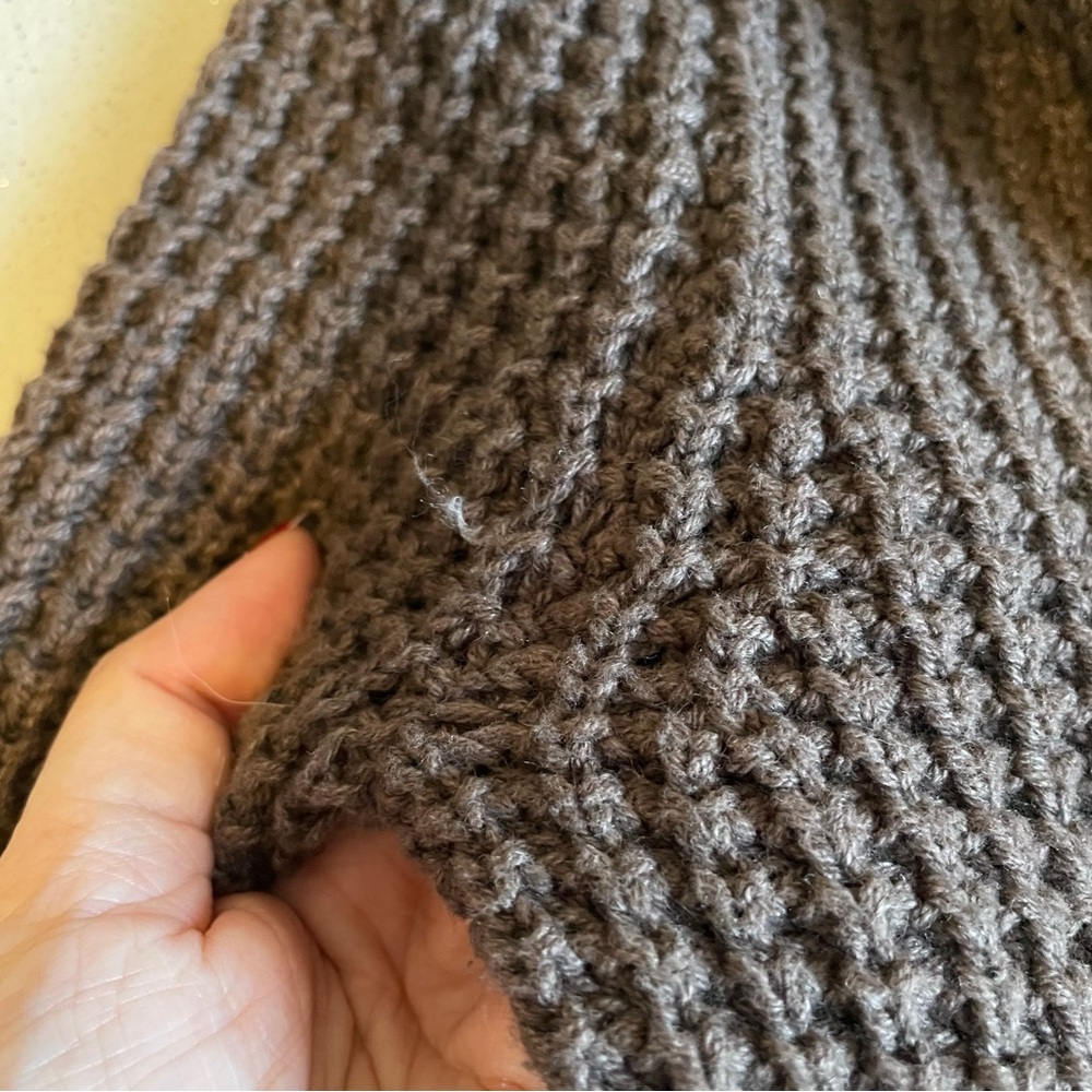 Y2K AEROPOSTALE BROWN KNIT CARDIGAN SWEATER WITH HOOD✨ - Picture 5 of 8
